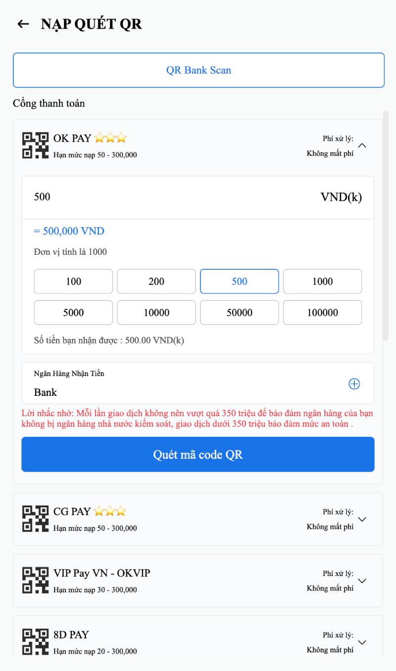 Quét mã QR (QR Bank Scan)