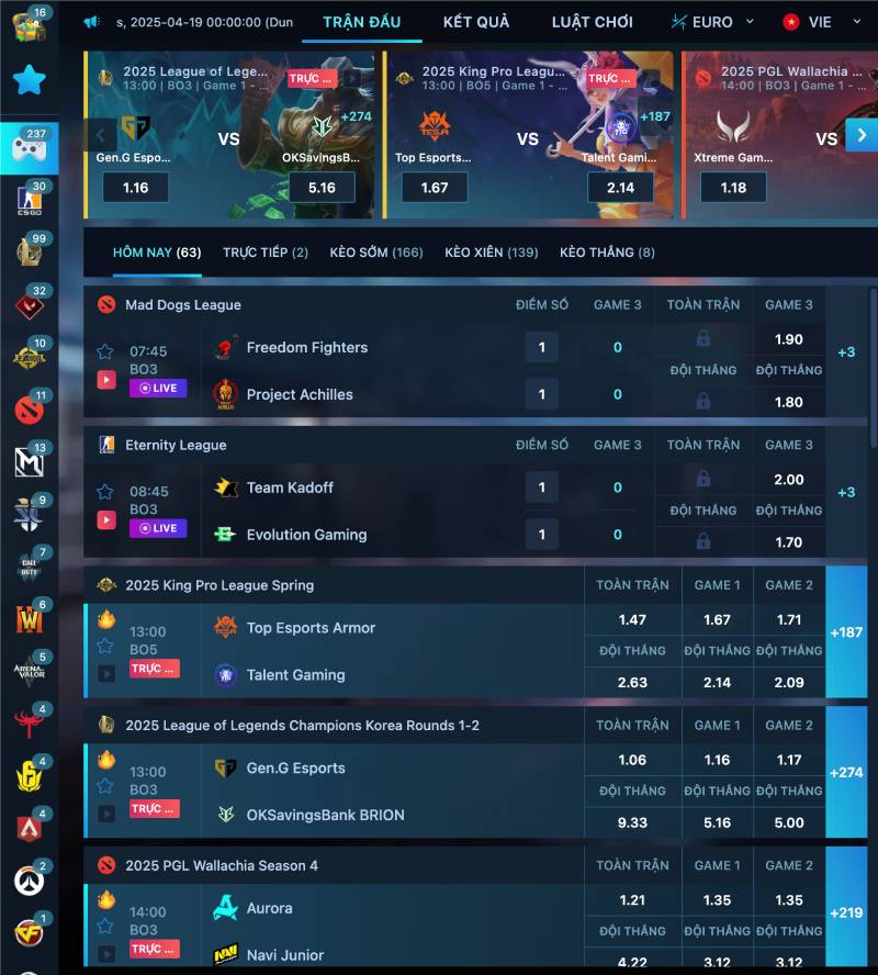 Ưu điểm nổi bật khi chơi Esport tại 78win